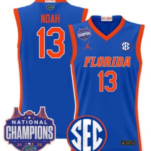 Joakim Noah Jersey #13 Florida Gators 2025 National Champions Patch Royal