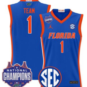 Team Jersey #1 Florida Gators 2025 National Champions Patch Stitched Royal
