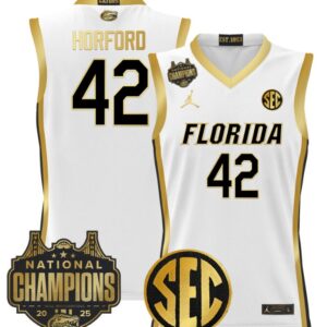 Al Horford Jersey #42 Florida Gators 2025 National Champions Patch White Gold