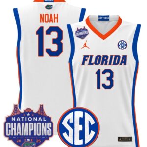 Joakim Noah Jersey #13 Florida Gators 2025 National Champions Patch White