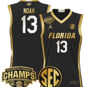 Joakim Noah Jersey #13 Florida Gators 2025 Tournament Champions Patch Black Gold