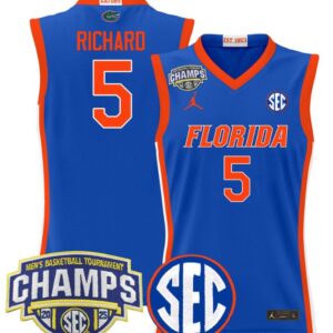 Will Richard Jersey #5 Florida Gators 2025 Tournament Champions Patch Royal