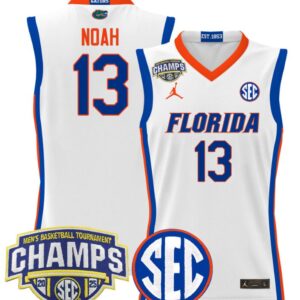 Joakim Noah Jersey #13 Florida Gators 2025 Tournament Champions Patch White