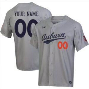 Custom Auburn Tigers Baseball Grey Jersey ? All Stitched