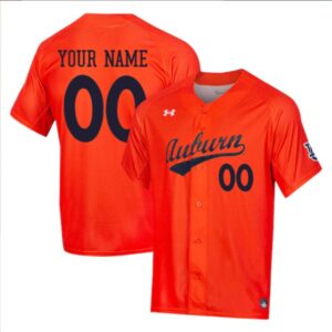 Custom Auburn Tigers Baseball Orange Jersey ? All Stitched