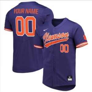 Custom Clemson Tigers Baseball Purple Jersey ? All Stitched