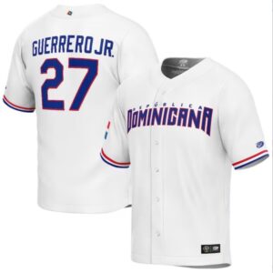 Dominican Baseball Vladimir Guerrero Jr. World Baseball Classic Jersey ? White