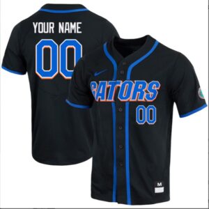 Custom Florida Gators College Baseball Game Jersey Black