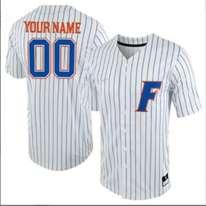 Custom Florida Gators College Baseball Game Jersey Pinstripe
