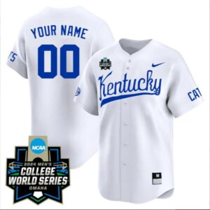 Custom Kentucky Wildcats College Baseball World Series Jersey ? White