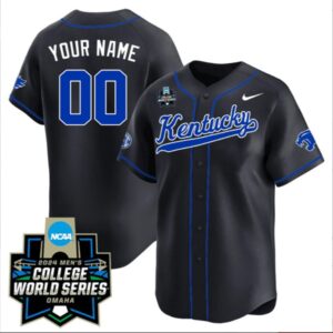 Custom Kentucky Wildcats College Baseball World Series Jersey ? Black