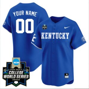 Custom Kentucky Wildcats College Baseball World Series Jersey ? Blue