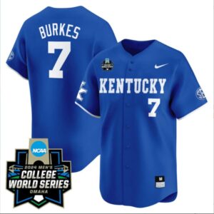 Devin Burkes Kentucky Wildcats College Baseball World Series Jersey ? Blue