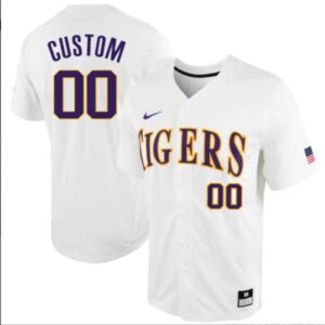 Custom LSU Tigers Jersey College Baseball Stitched White Tigers