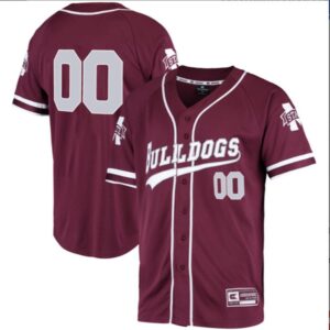 Custom Mississippi State Bulldogs Baseball Maroon Jersey Stitched