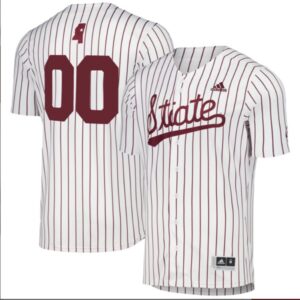 Custom Mississippi State Bulldogs Pinstripe Baseball Jersey Stitched