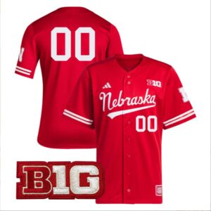 Custom Nebraska Cornhuskers Baseball Scarlet Retro Jersey Stitched B1G Patch