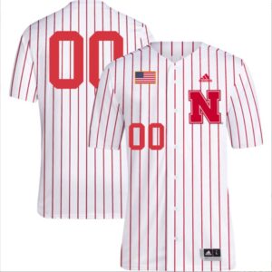 Custom Nebraska Cornhuskers Baseball White Pinstripe Jersey Stitched