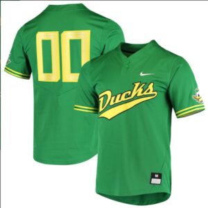 Custom Oregon Ducks Baseball Green Two Button Jersey ? All Stitched
