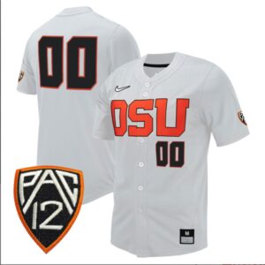 Custom Oregon State Beavers Baseball Grey Untouchable Jersey Stitched PAC12 Patch