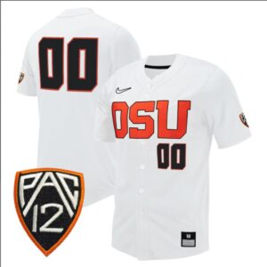 Custom Oregon State Beavers Baseball White Untouchable Jersey Stitched PAC Patch