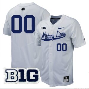 Custom Penn State Nittany Lions Baseball Grey Jersey All Stitched B1G Patch