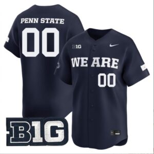 Custom Penn State Nittany Lions Baseball Navy Limited Jersey Stitched B1G Patch