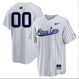 Custom Penn State Nittany Lions Baseball White Pinstripe Jersey Stitched
