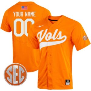 Custom Tennessee Volunteers Jersey College Baseball Stitched Orange SEC Patch