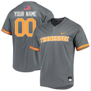Custom Tennessee Vols Gray College Baseball Two Button Stitched Jersey Smokey