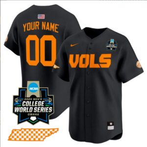 Custom Tennessee Volunteers College Baseball World Series Jersey ? Black