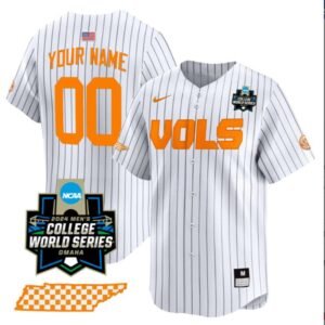 Custom Tennessee Vols Jersey College Baseball World Series Pinstripe Stitched
