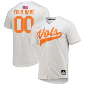 Custom Tennessee Volunteers Jersey College Baseball Stitched Name & Number White