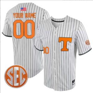 Custom Tennessee Volunteers Jersey College Baseball Stitched Pinstripe SEC Patch