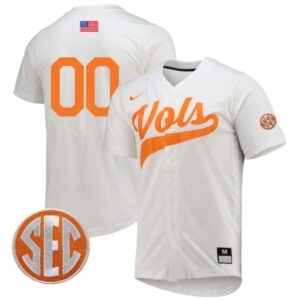 Tennessee Volunteers College Baseball Stitched Custom Jersey White SEC Patch