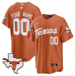 Custom Texas Longhorns Baseball Orange Jersey All Stitched