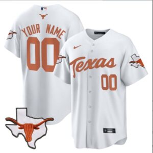 Custom Texas Longhorns Baseball White Jersey All Stitched