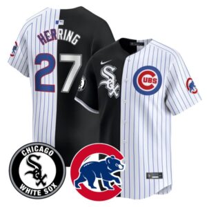 HERRING #27 Chicago White Sox Mix Chicago Cubs Jersey - All Stitched