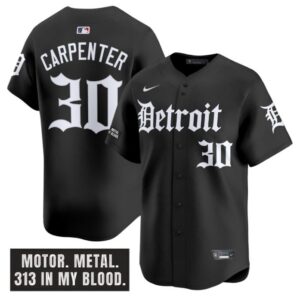 Kerry Carpenter Jersey #30 Detroit Tigers Motor Gothic Edition Vapor Limited Stitched Black