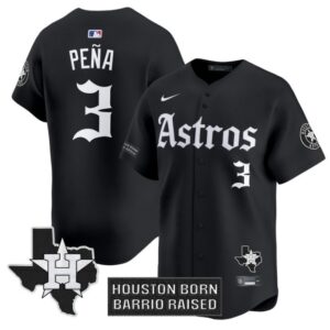 Jeremy Pena Jersey #3 Houston Astros Gothic Edition Vapor Premier Limited Stitched Black
