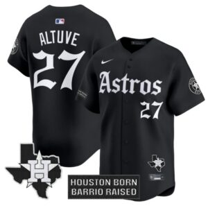 Jos? Altuve Jersey #27 Houston Astros Gothic Edition Vapor Premier Limited Stitched Black