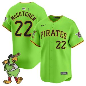 Andrew Mccutchen Jersey #22 Pittsburgh Pirates Pirate Parrot Patch Premier Limited Stitched Green