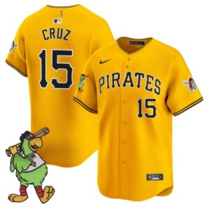 Oneil Cruz Jersey #15 Pittsburgh Pirates Pirate Parrot Patch Premier Limited Stitched Gold