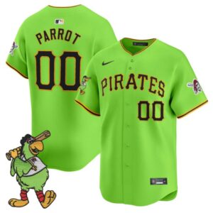 Pirate Parrot Jersey #00 Pittsburgh Pirates Pirate Parrot Patch Premier Limited Stitched Green