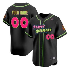 Custom Party Animals Black Jersey Name and Number All Stitched