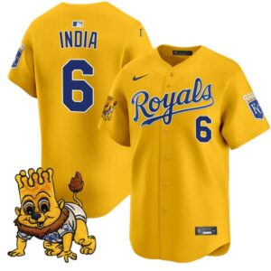 Jonathan India Jersey #6 Kansas City Royals Sluggerrr Patch Vapor Premier Limited Stitched