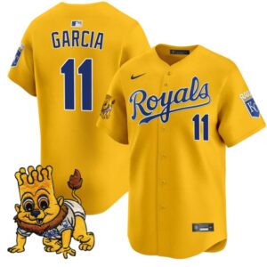 Maikel Garcia Jersey #11 Kansas City Royals Sluggerrr Patch Vapor Premier Limited Stitched