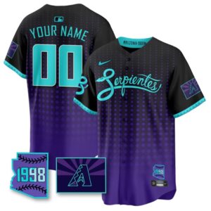 Custom Arizona Diamondbacks Jersey for Second ?Serpientes? City Connect Stitched Black Purple
