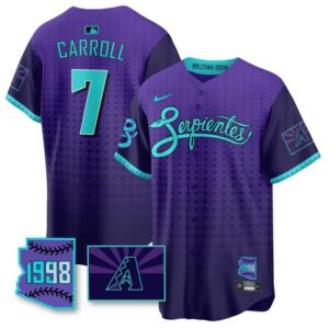 Corbin Carroll Jersey #7 Arizona Diamondbacks Serpientes City Connect Stitched Purple