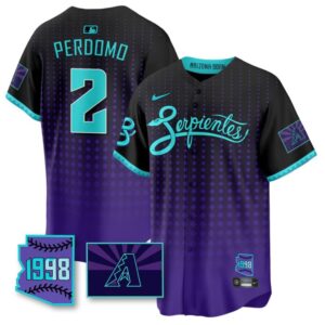 Geraldo Perdomo Jersey #2 Arizona Diamondbacks Serpientes City Connect Stitched Black Purple